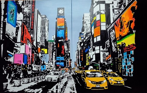 30x48 times square painting - times,