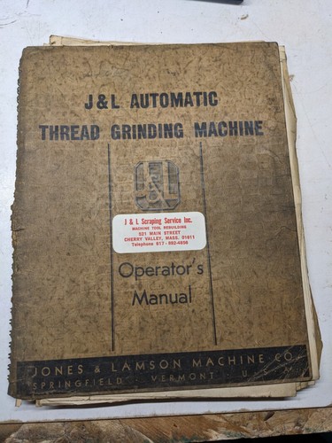 Jones lamson machine thread - jones,