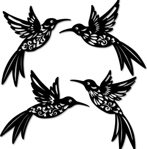 Pcs metal hummingbird wall - 4,