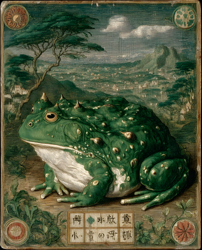 Green toad japanese inspired - japanese,
