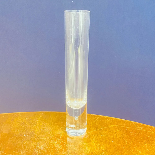 Clear art glass bud vase - clear,
