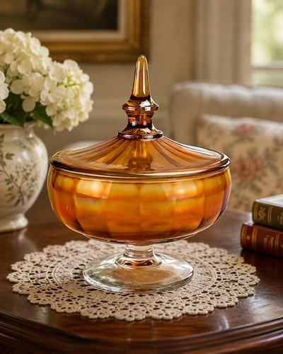 Vintage amber iridescent - vintage,
