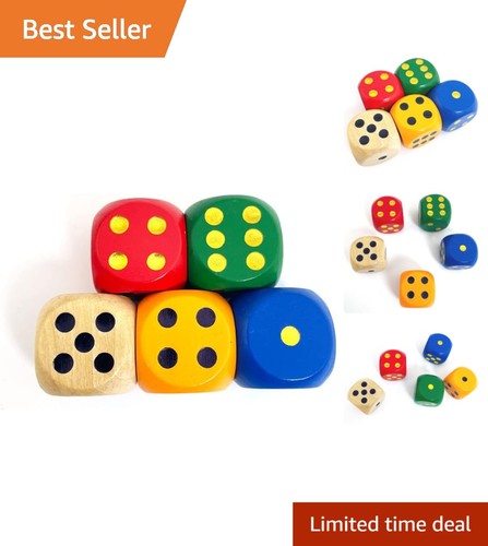 Set colorful wooden dice - set, of