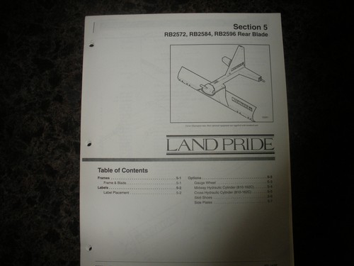 Land pride rear - rear, blade
