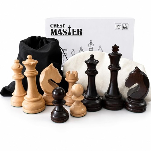Wooden chess pieces only with - pieces,