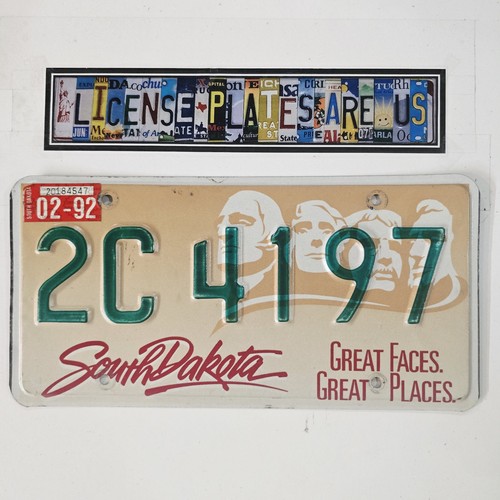 1992 south dakota - south, license