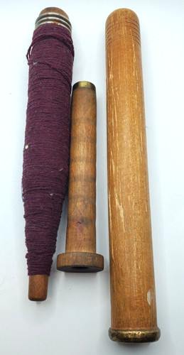 Vintage wood bobbins - vintage, textile