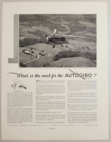 1931 print autogiro - print, ad