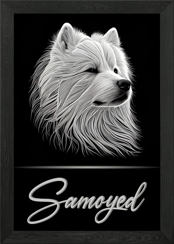 Adorable samoyed framed - samoyed,
