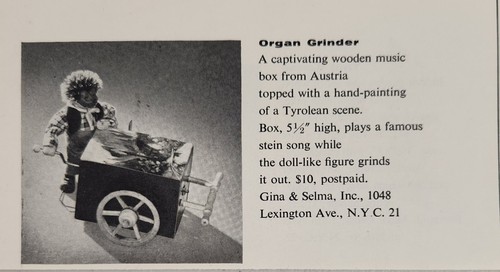 1956 print organ grinder - print,