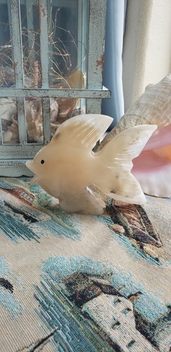 Vintage onyx fish - vintage, carved