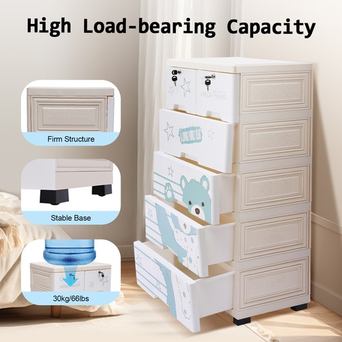 Plastic drawers dresser - plastic,