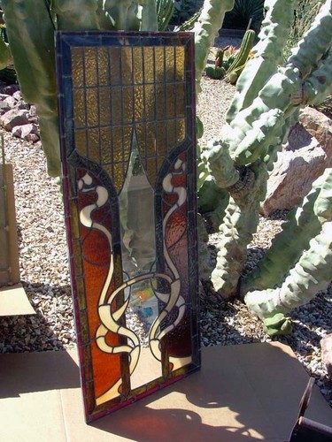 Antique vintage leaded stained