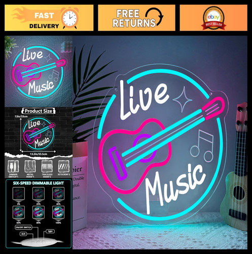 Neon guitar sign - sign,