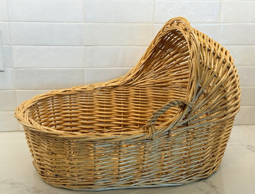 Wicker moses basket - wicker, baby