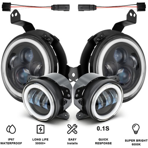 Combo halo led headlights - led, +