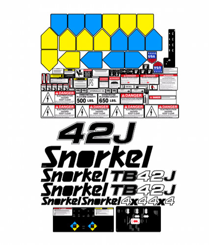 Snorkel 42j boom lift decal - snorkel, tb-42j