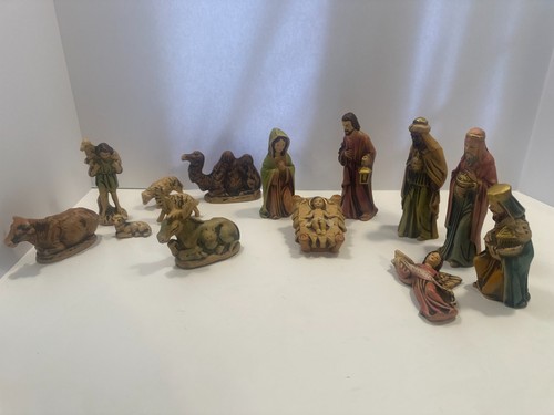 Piece chalkware nativity - 14-piece,