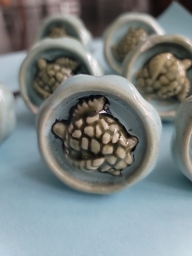 Blue green turquoise ceramic - blue,
