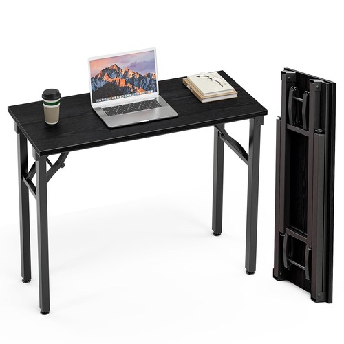 Dark oak folding computer desk - computer,