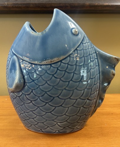 Blue ceramic fish - blue,