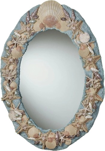 Oval wall mirror ocean blue - mirror,