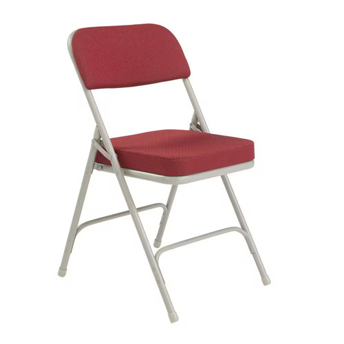 Burgundy fabric padded - burgundy, seat