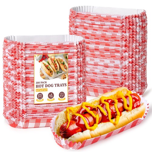 Hot dog trays red - hot, pcs