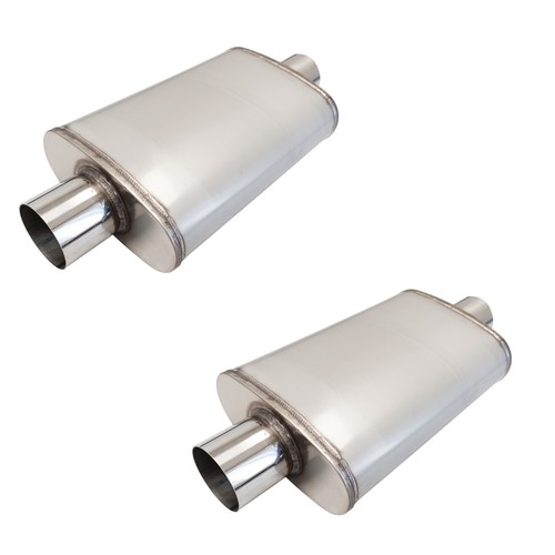 Two pcs muffler oval - muffler, 3"