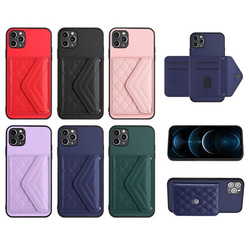 Leather grid card slot phone - card,
