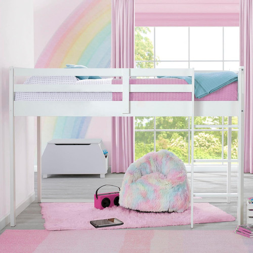 White twin loft bed - twin, with