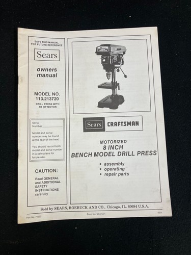 1984 sears craftsman - 8", bench
