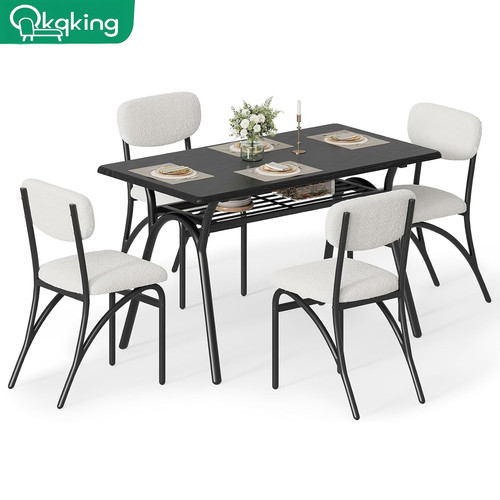 5pcs dining set wooden table - wooden,