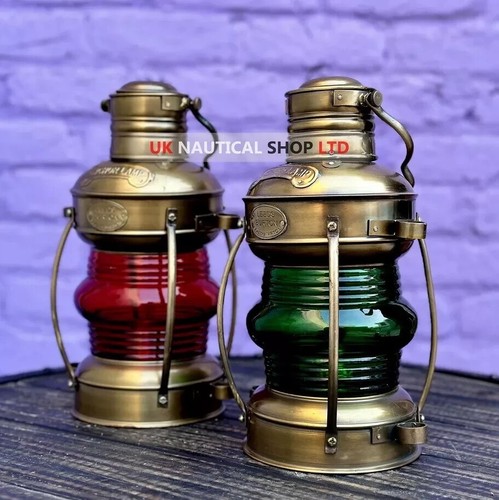 Antique anchor oil lamp - oil,