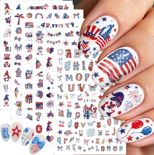 Red white blue4th july nail - red/white/blue4th,
