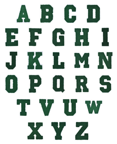 Green varsity alphabet - 6",