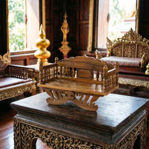 Teak wood buddhist altar - teak,