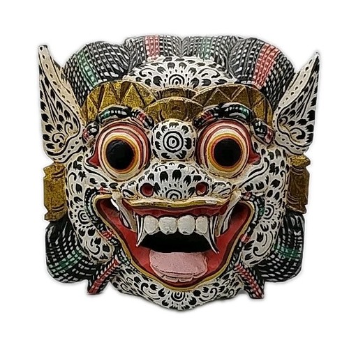 Vintage balinese wooden mask - wooden,