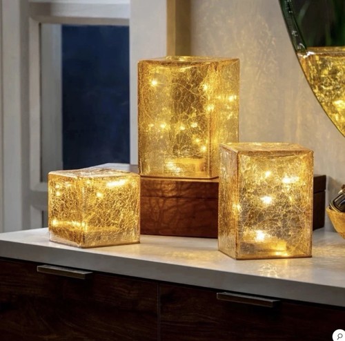 Evergreen led glass cube - glass,