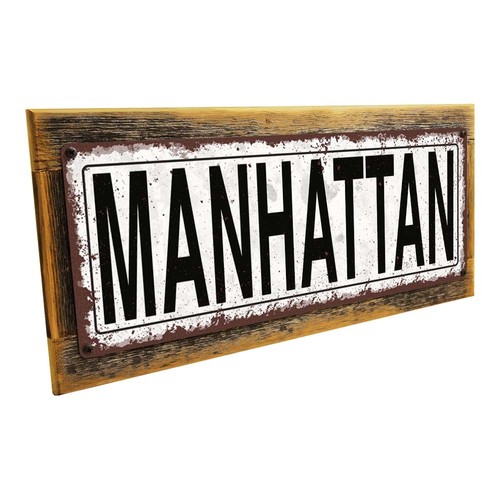 Manhattan metal sign - manhattan, wall