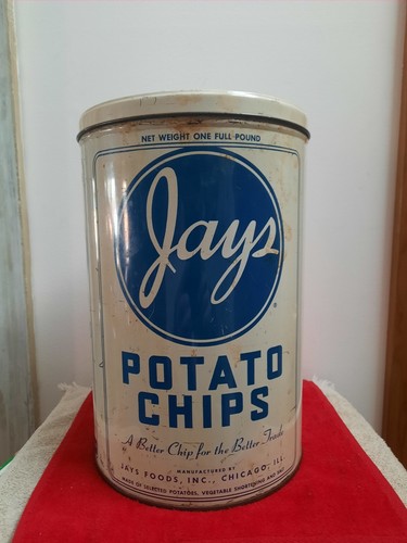 Vintage jays potato chip tin - chip,