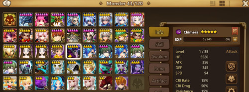 Summoners war dark chimera - summoners,