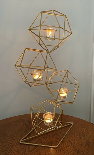Gold geometric candle - 25",