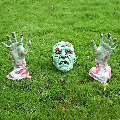 Scary zombie lawn stakes - lawn,