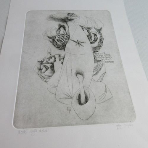 Italian art etching fulvio ara - art,