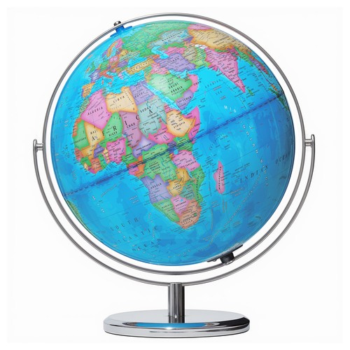 Illuminated globe map - 13'',