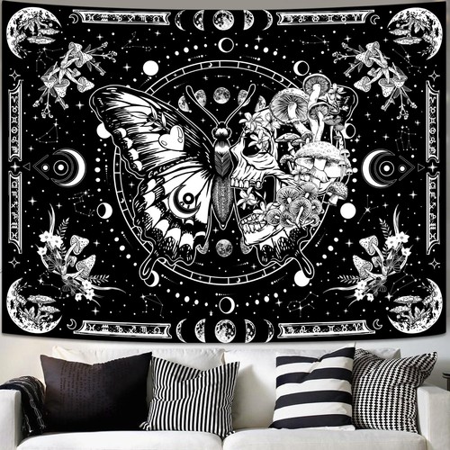 Skeleton butterfly tapestry - skeleton,
