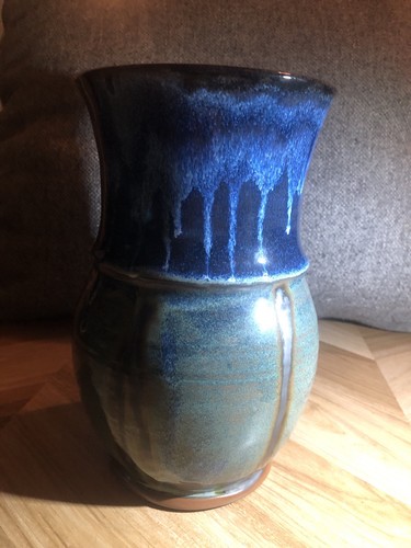 Handcrafted vase blue - handcrafted,