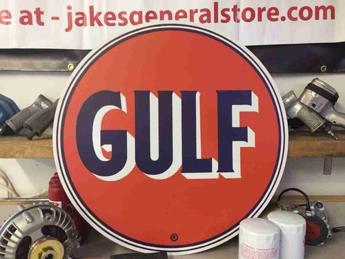 Gulf gasoline metal sign - metal,