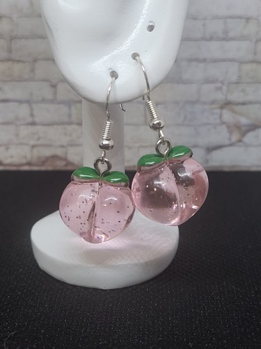 Cute peach earrings - cute, fun